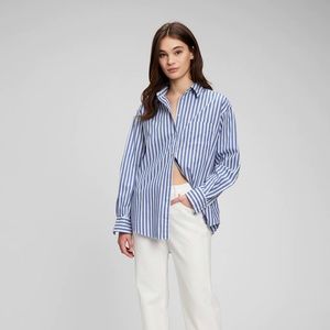 2 for $15 New JCrew striped blue button down shirt relaxed fit size small